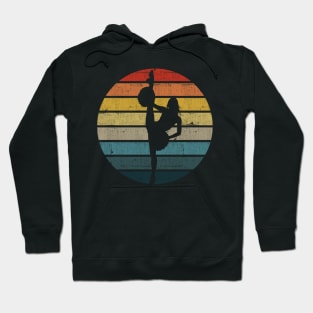 Cheerleader Silhouette On A Distressed Retro Sunset print Hoodie